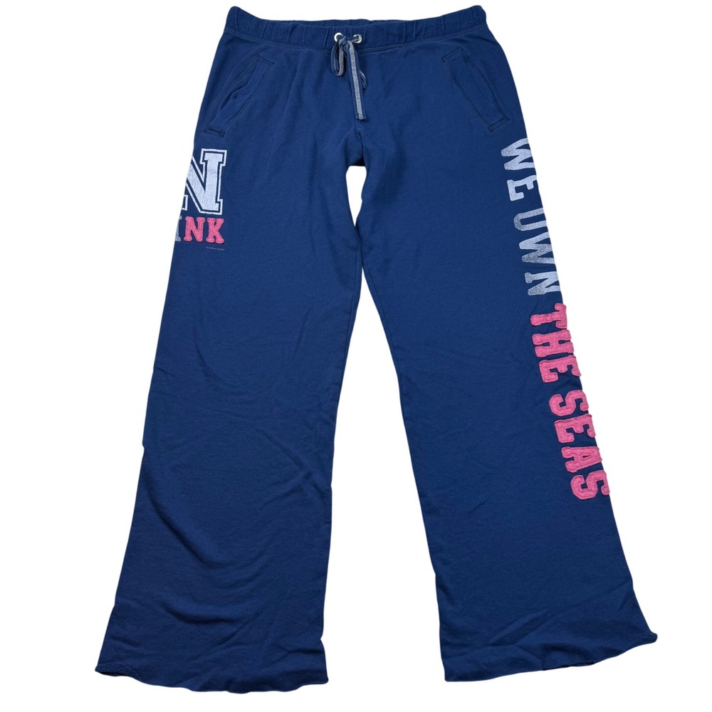 VTG Y2K Style Victoria's Secret PINK Military Navy Wide Leg Sweatpants M Mall